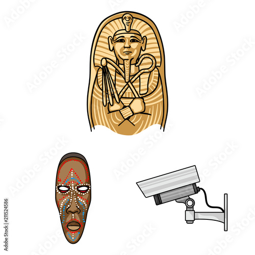 Museum and gallery cartoon icons in set collection for design. Storage and exhibition of showpiece vector symbol stock web illustration.