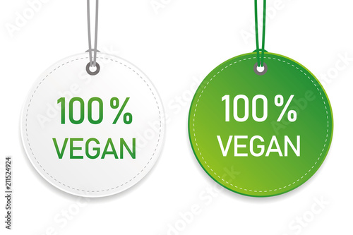 100 prozent vegan gütesiegel weiß grün