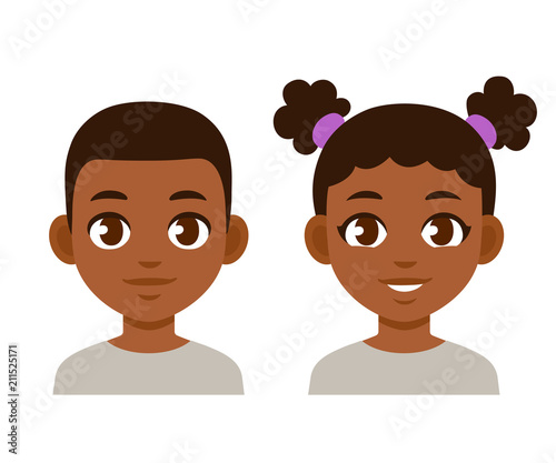 Cute cartoon black children