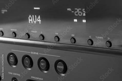 Front side of the AV receiver with display and controls