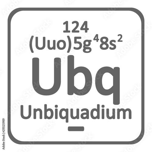 Periodic table element unbinilium icon.