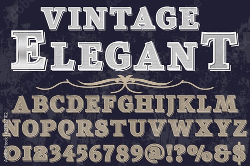 Vintage Font handcrafted vector named hipster	 Vintage Font handcrafted vector