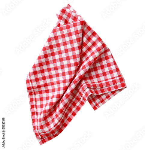 Red checkered clothes isolated.