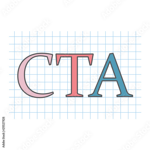 CTA (Call To Action) written on checkered paper sheet- vector illustration