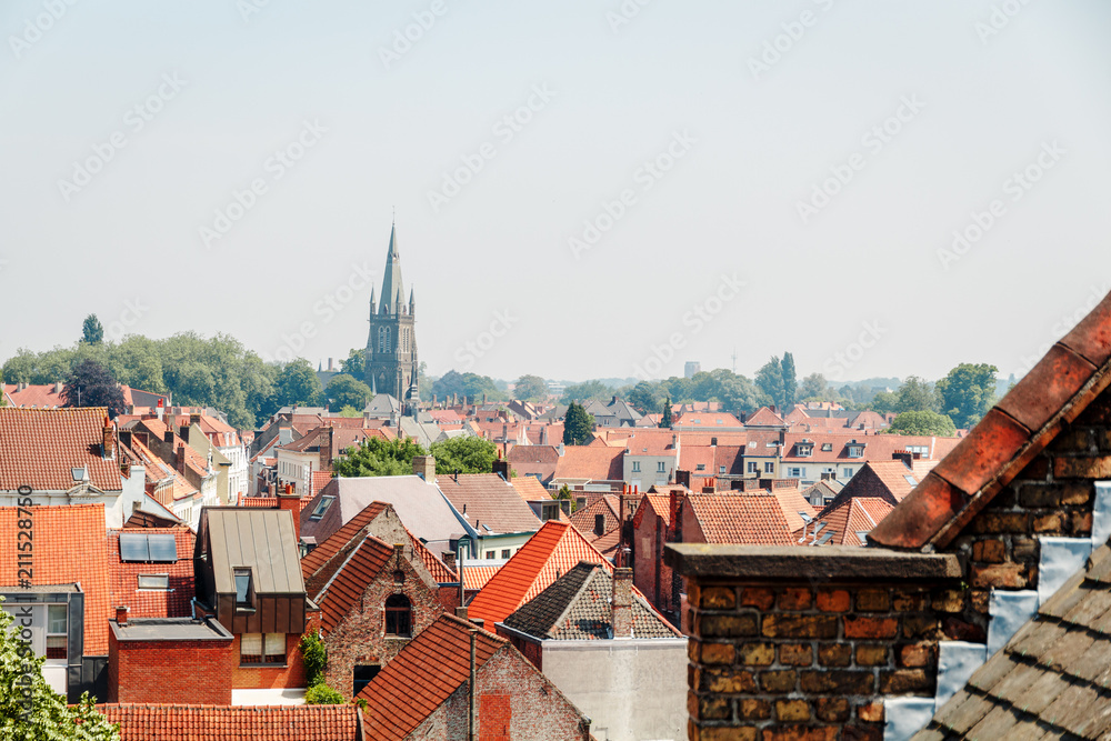 streets and views of the city of Bruges in Belgium