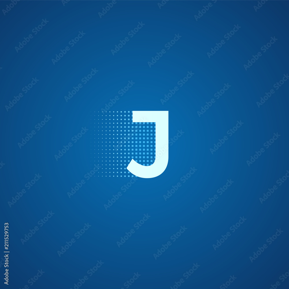 Pixel Typography Letter J Logo Technological Modern Font Calligraphy Stock Illustration Adobe Stock