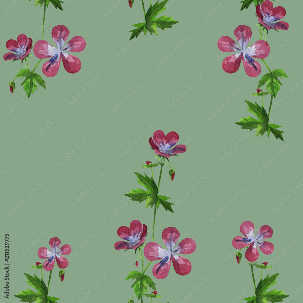 watercolor dandelions wildflowers seamless texture pattern background