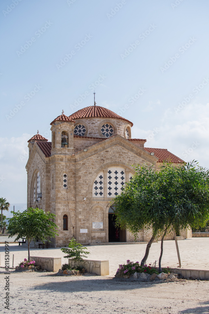 Beautiful St Georgios Church, Basilica and Rock Tombs. Paphos, Cyprus.
