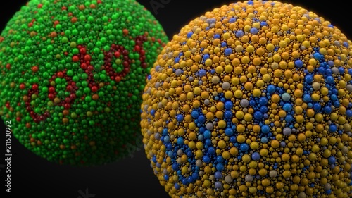 Fotografie color blindness test with spheres. 3d illustration