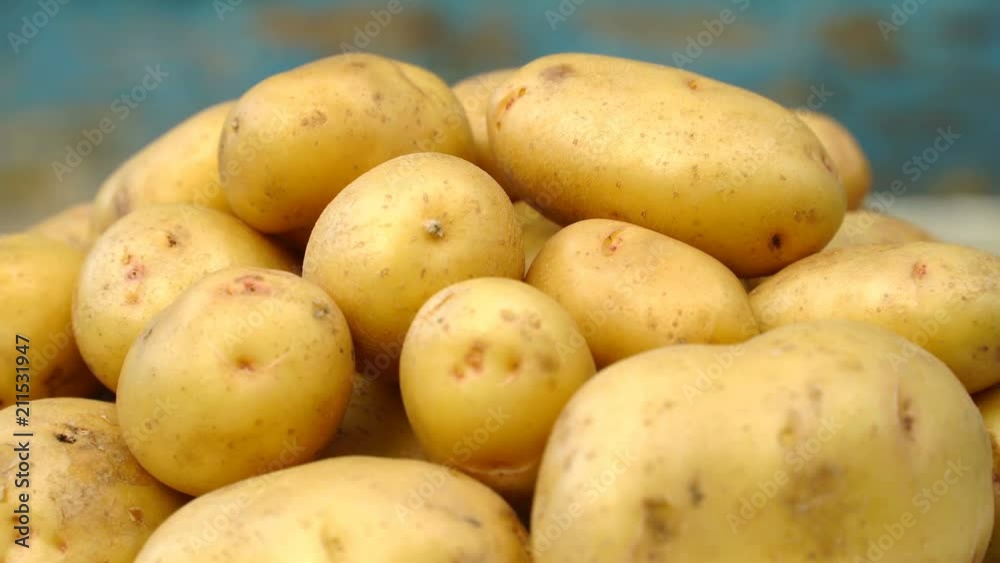 Potato pile rotating motion background. Potato pile rotating motion background.