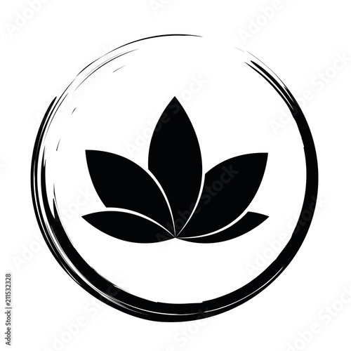 lotusblume im schwarzen kreis