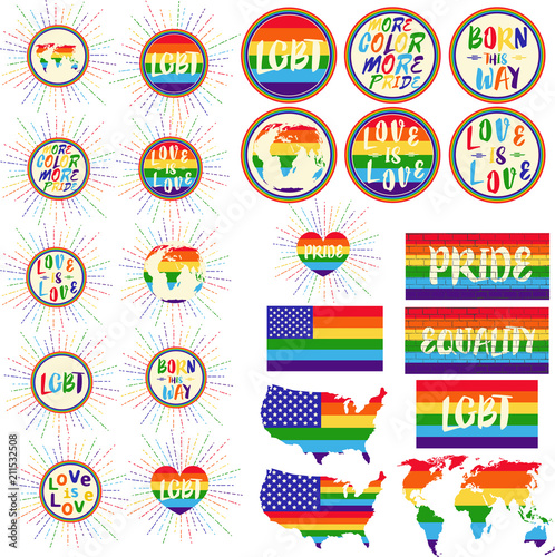 LGBT rights symbols. Gay parade slogan