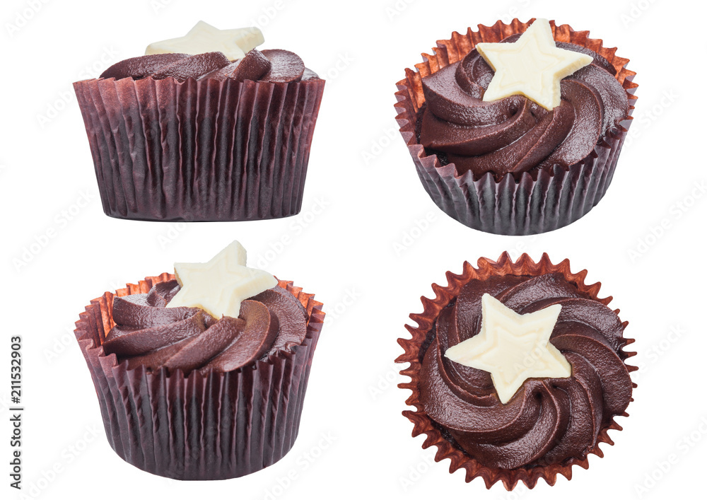 Different taste cupcakes muffins isolated Different taste cupcakes muffins isolated