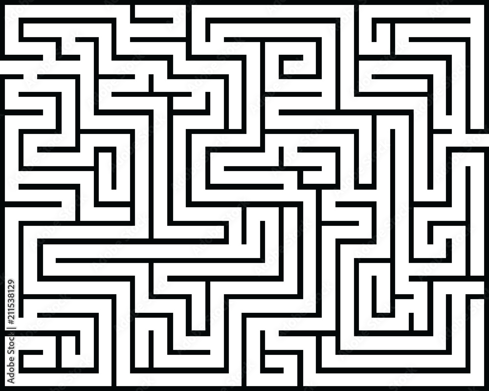 Rectangle maze isolated on white background Rectangle maze isolated on white background