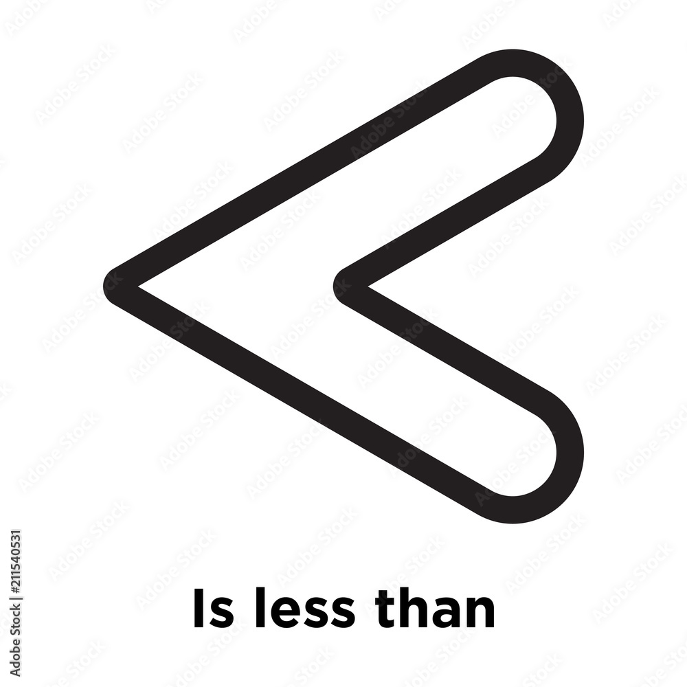 Is less than sign icon vector sign and symbol isolated on white background, Is less than sign logo concept Is less than sign icon vector sign and symbol isolated on white background, Is less than sign logo concept