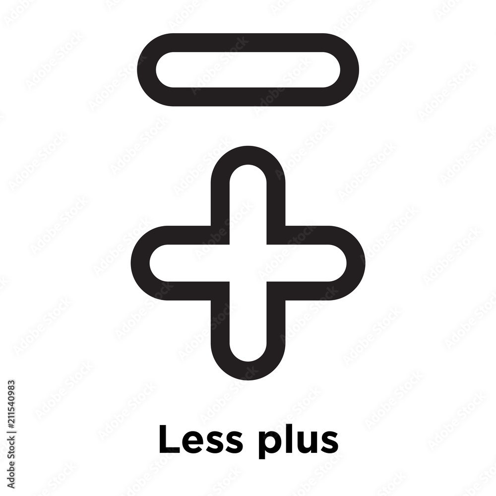 Less plus signs icon vector sign and symbol isolated on white background, Less plus signs logo concept Less plus signs icon vector sign and symbol isolated on white background, Less plus signs logo concept