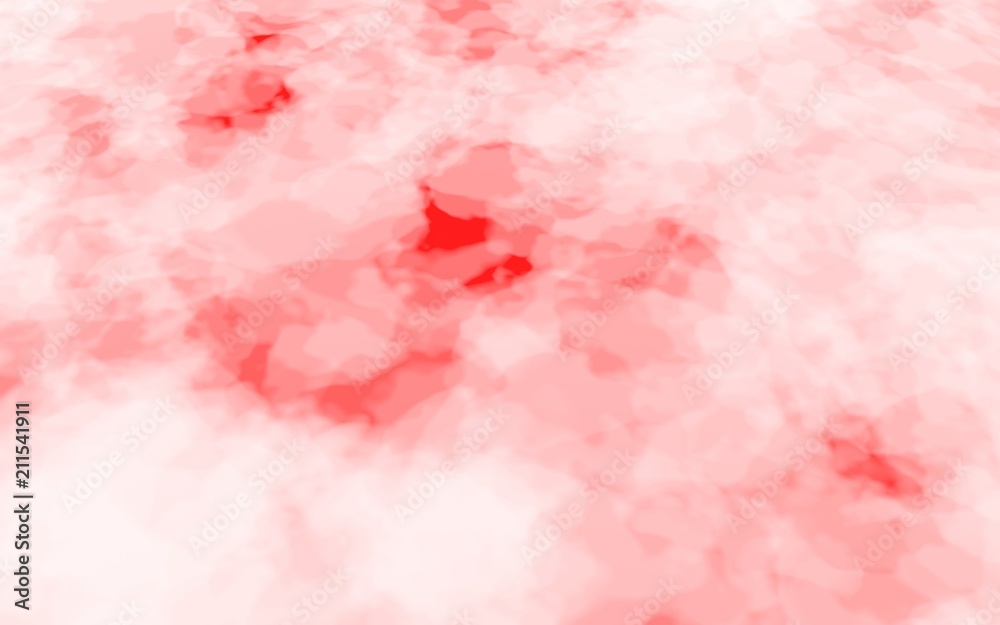 Background of abstract white color smoke isolated on red color background. The wall of white fog. 3D illustration