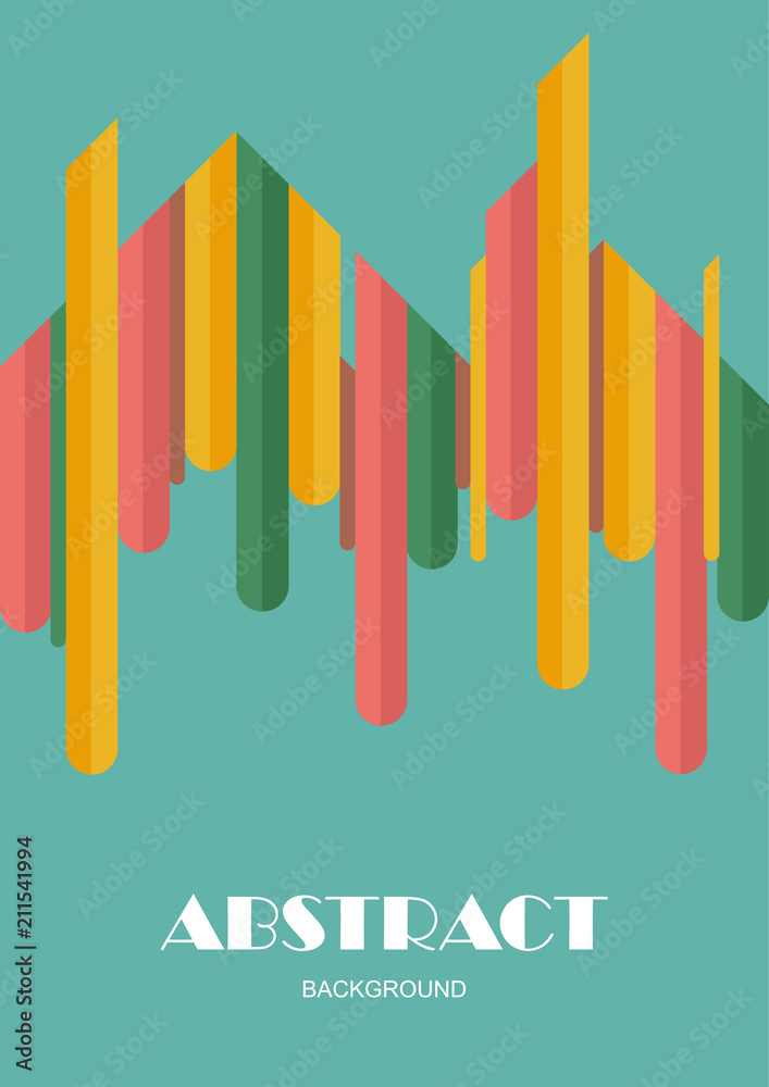 Vertical background with abstract rounded strip shapes. Design template of flyer, banner, cover, poster in A4 size. Vector illustration. Vertical background with abstract rounded strip shapes. Design template of flyer, banner, cover, poster in A4 size. Vector illustration.