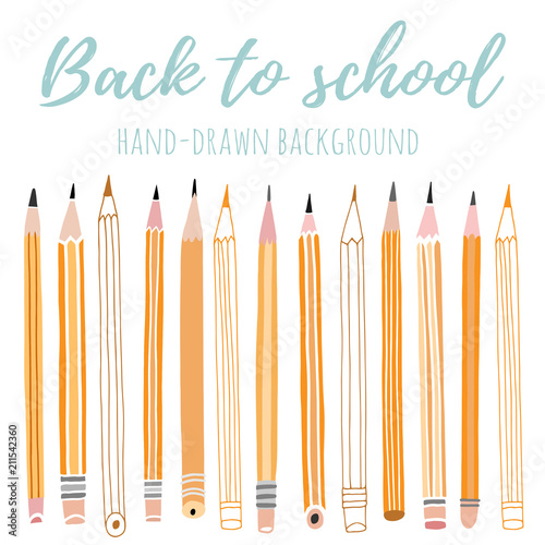 Vector pencil background. Back to school