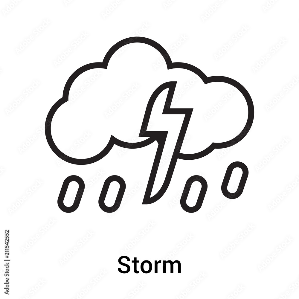 Storm icon vector sign and symbol isolated on white background, Storm logo concept Storm icon vector sign and symbol isolated on white background, Storm logo concept