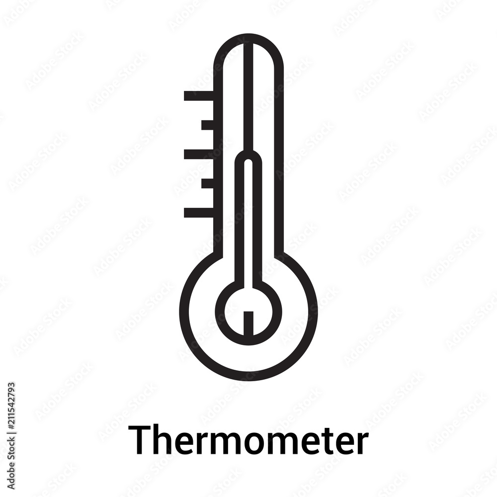 Thermometer icon vector sign and symbol isolated on white background, Thermometer logo concept Thermometer icon vector sign and symbol isolated on white background, Thermometer logo concept