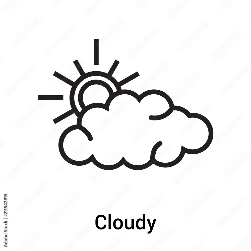 Cloudy icon vector sign and symbol isolated on white background, Cloudy logo concept Cloudy icon vector sign and symbol isolated on white background, Cloudy logo concept