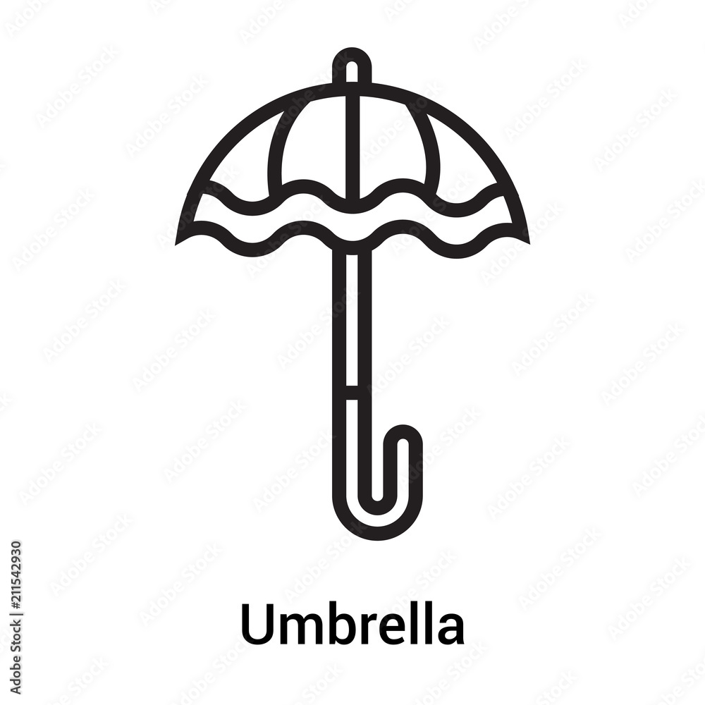 Umbrella icon vector sign and symbol isolated on white background, Umbrella logo concept Umbrella icon vector sign and symbol isolated on white background, Umbrella logo concept