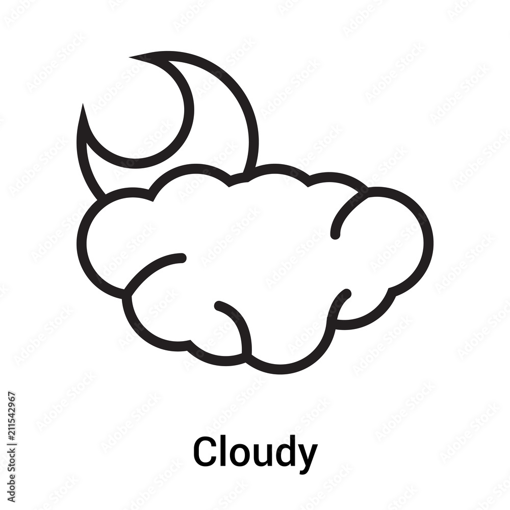 Cloudy icon vector sign and symbol isolated on white background, Cloudy logo concept Cloudy icon vector sign and symbol isolated on white background, Cloudy logo concept