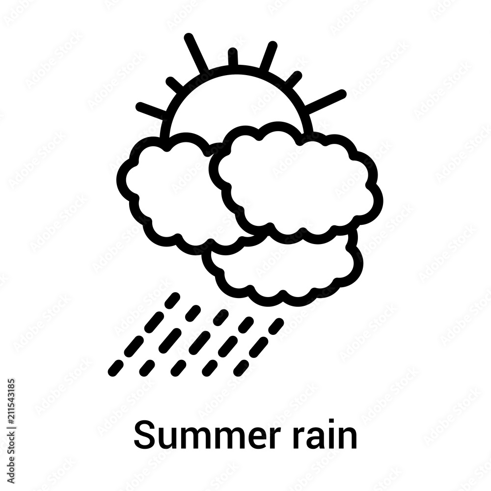 Summer rain icon vector sign and symbol isolated on white background, Summer rain logo concept Summer rain icon vector sign and symbol isolated on white background, Summer rain logo concept