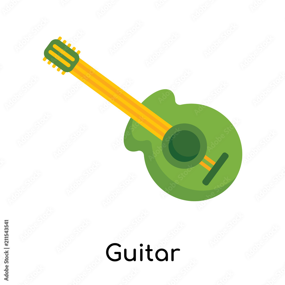 Guitar icon vector sign and symbol isolated on white background, Guitar logo concept