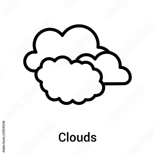 Clouds icon vector sign and symbol isolated on white background, Clouds logo concept