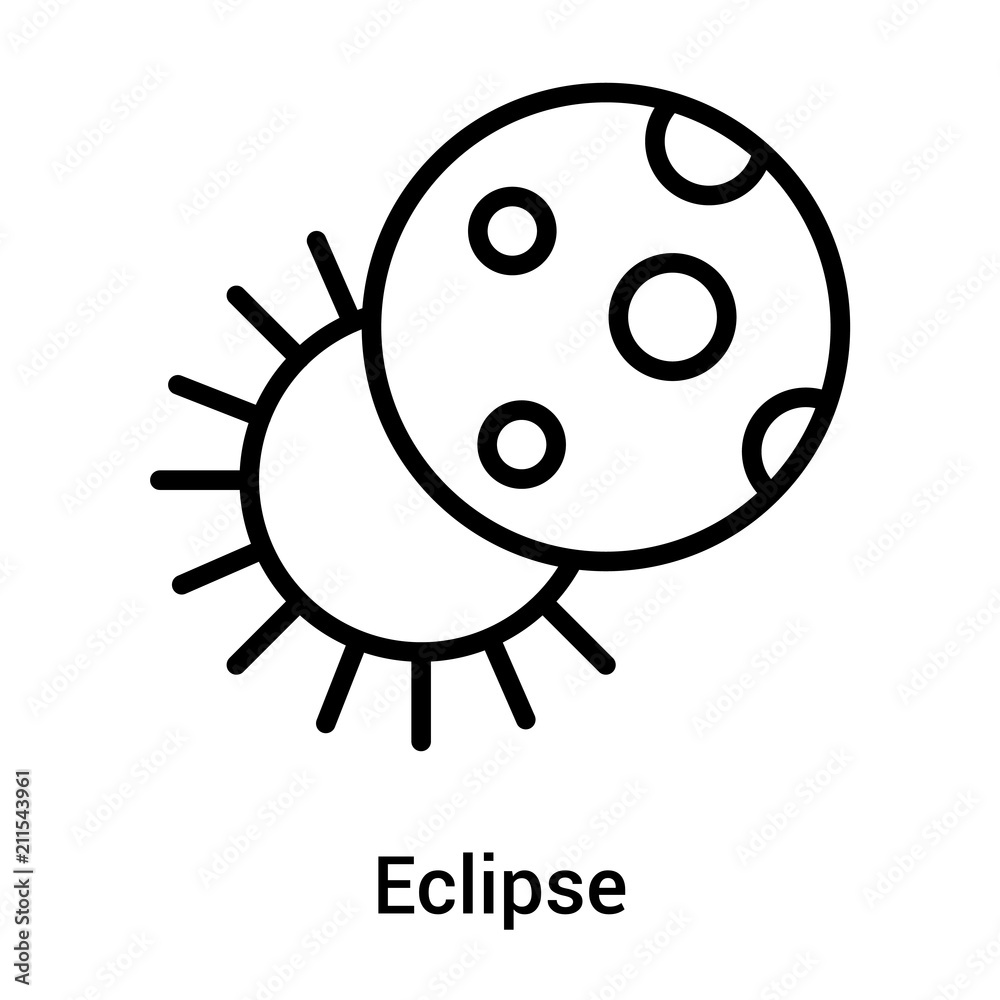 Obraz premium Eclipse icon vector sign and symbol isolated on white background, Eclipse logo concept