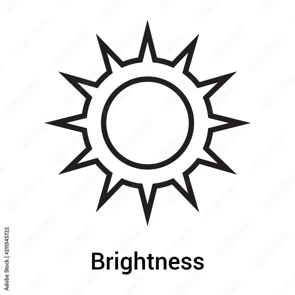 Brightness icon vector sign and symbol isolated on white background, Brightness logo concept