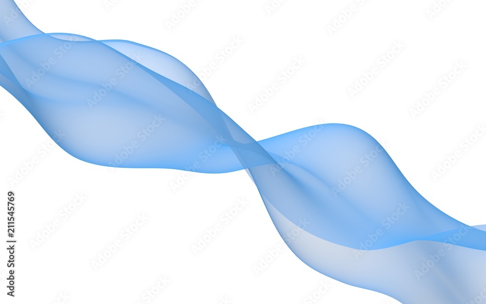 Abstract blue wave. Raster air background. Bright blue ribbon on white background. Blue scarf. Abstract blue smoke. 3D illustration Abstract blue wave. Raster air background. Bright blue ribbon on white background. Blue scarf. Abstract blue smoke. 3D illustration