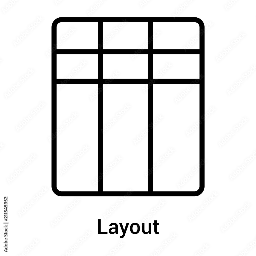 Layout icon vector sign and symbol isolated on white background, Layout logo concept Layout icon vector sign and symbol isolated on white background, Layout logo concept