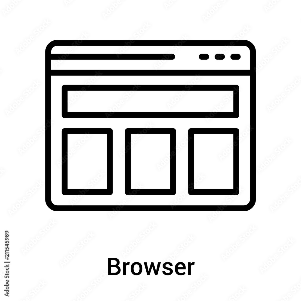 Browser icon vector sign and symbol isolated on white background, Browser logo concept Browser icon vector sign and symbol isolated on white background, Browser logo concept