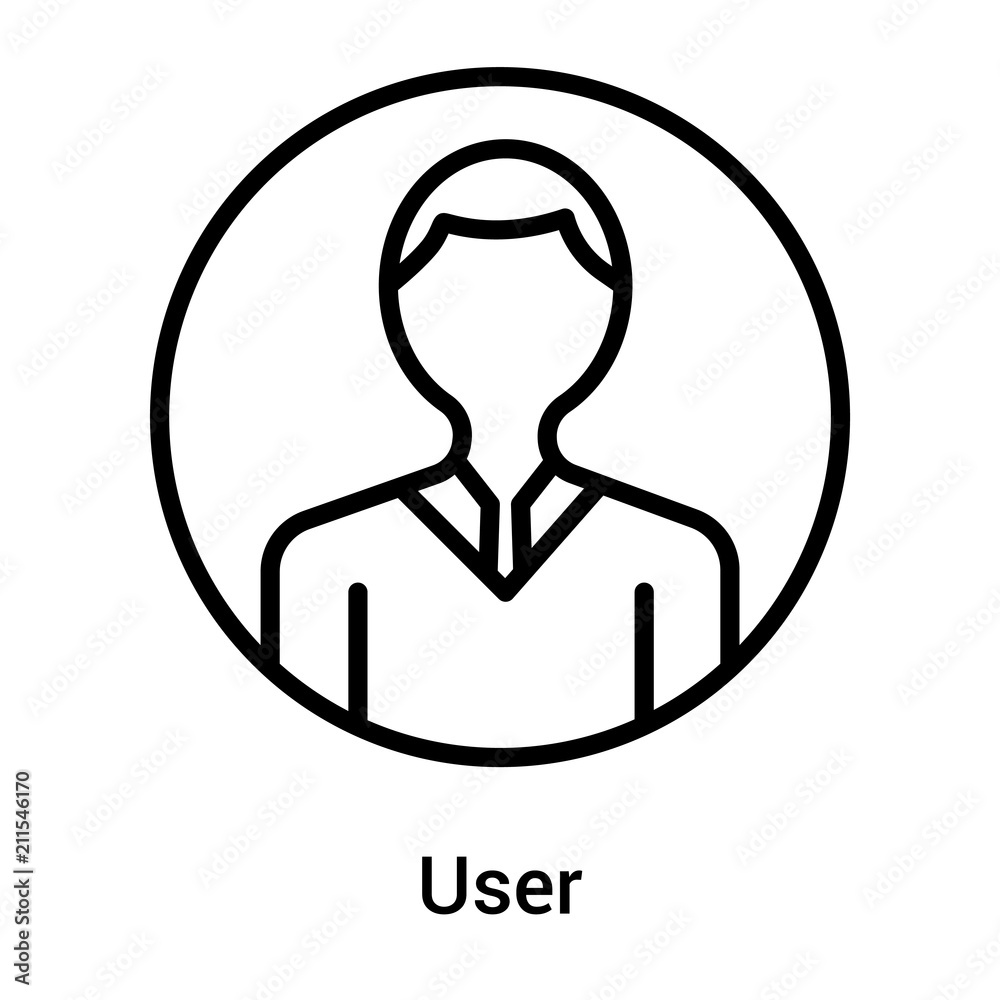 User icon vector sign and symbol isolated on white background, User logo concept User icon vector sign and symbol isolated on white background, User logo concept