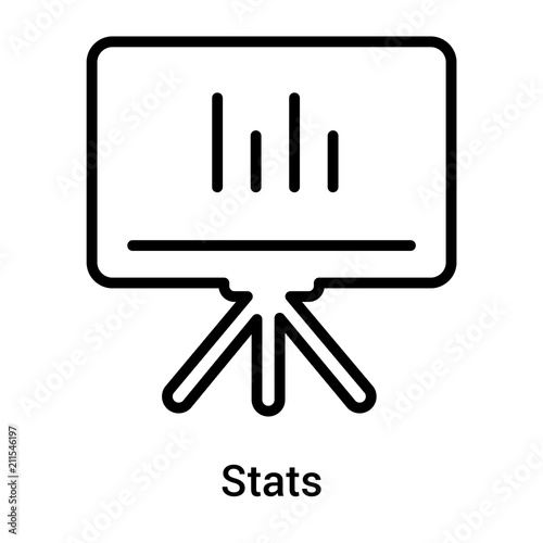 Stats icon vector sign and symbol isolated on white background, Stats logo concept