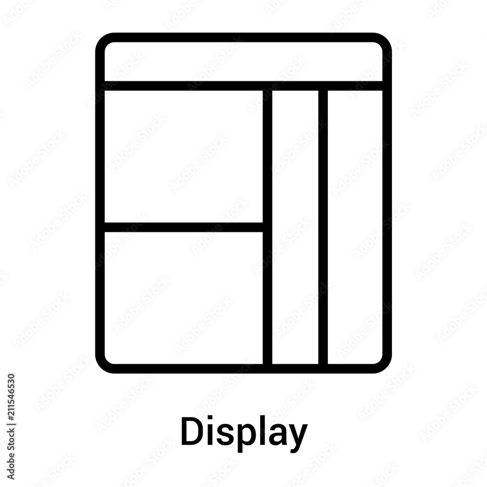 Display icon vector sign and symbol isolated on white background, Display logo concept Display icon vector sign and symbol isolated on white background, Display logo concept