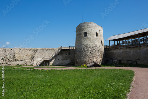 Walls of Izborsk fortress photo