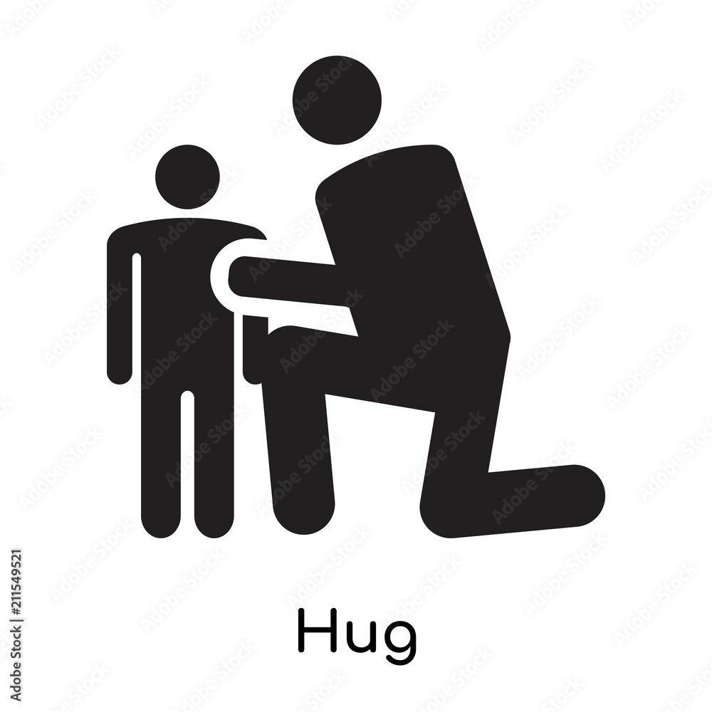 Hug icon vector sign and symbol isolated on white background, Hug logo concept icon Hug icon vector sign and symbol isolated on white background, Hug logo concept icon