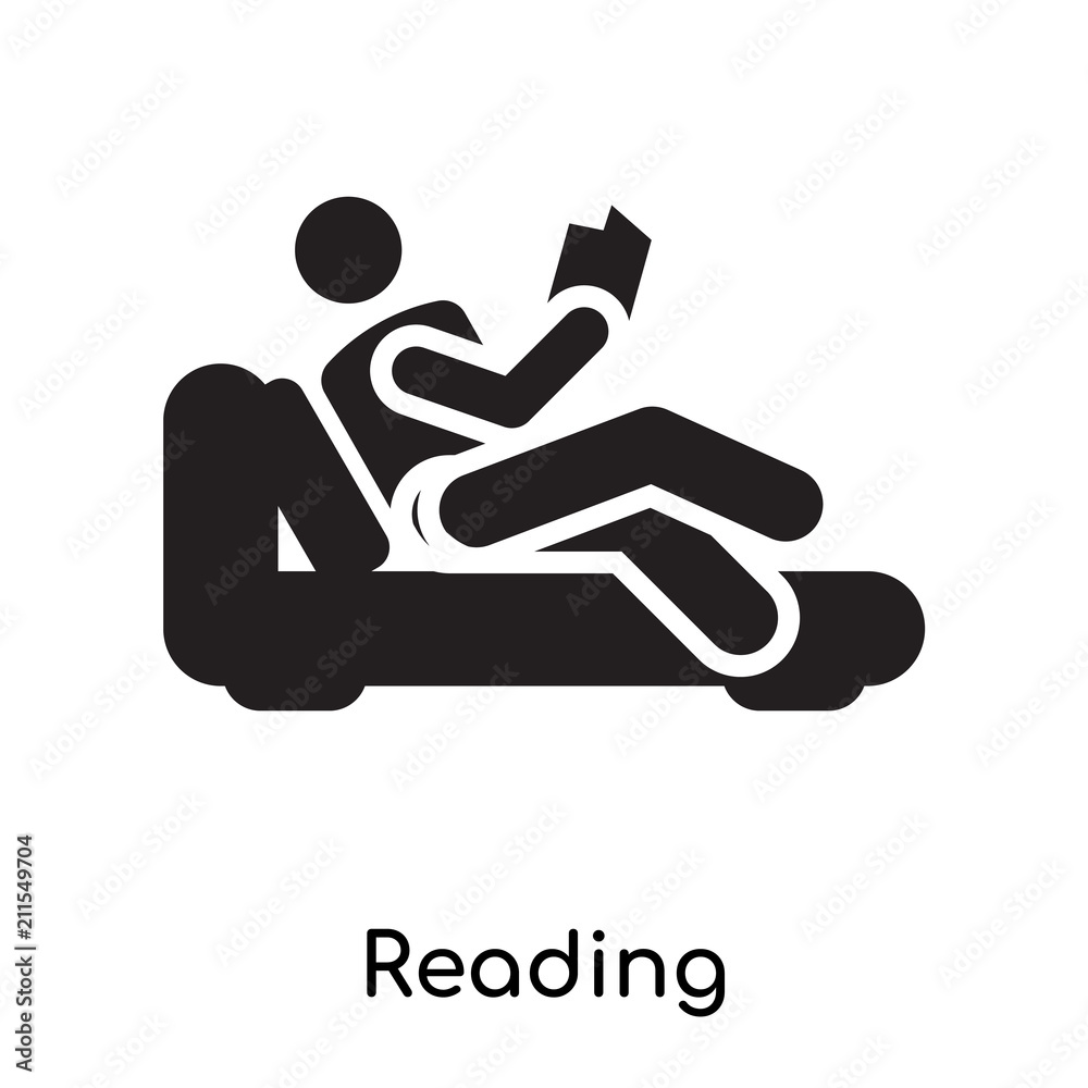 Reading Simbol Reading icon vector sign and symbol isolated on white background ...