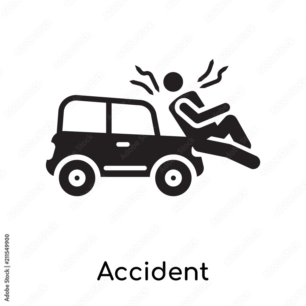 Accident icon vector sign and symbol isolated on white background, Accident logo concept icon Accident icon vector sign and symbol isolated on white background, Accident logo concept icon