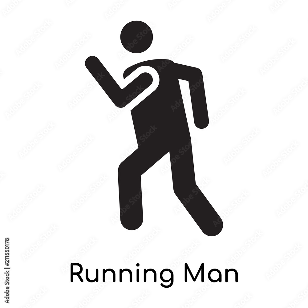 Running Man icon vector sign and symbol isolated on white background, Running Man logo concept icon Running Man icon vector sign and symbol isolated on white background, Running Man logo concept icon