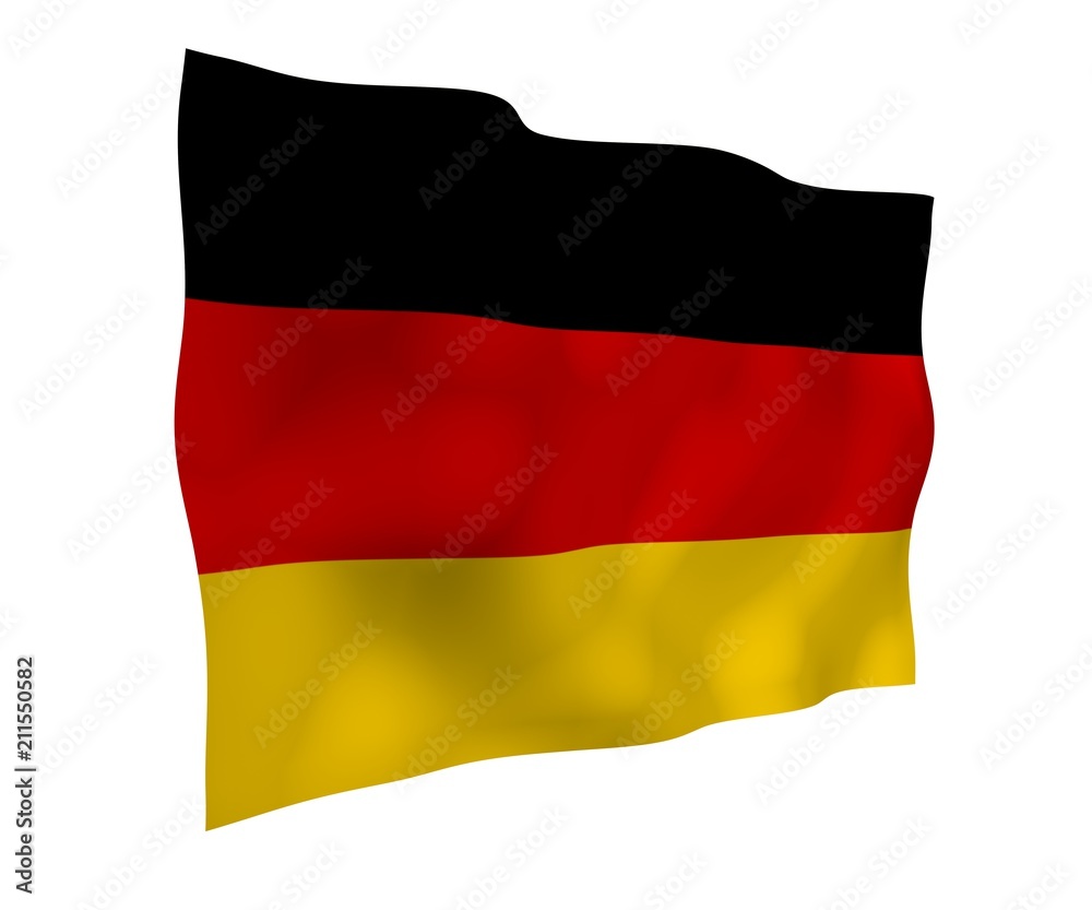 Flag of Germany. Wide format 3D illustration. State symbol of the Federal Republic of Germany. 3D rendering Flag of Germany. Wide format 3D illustration. State symbol of the Federal Republic of Germany. 3D rendering