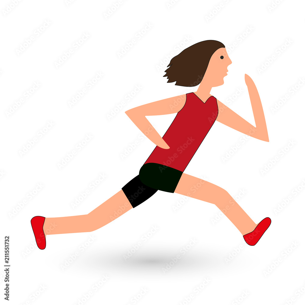 A racing athlete. Color icon on white background. A racing athlete. Color icon on white background.