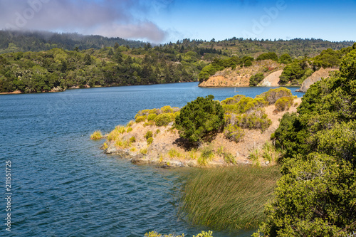 A Sunny Day on the Crystal Springs Reservoir, San Mateo, California photo