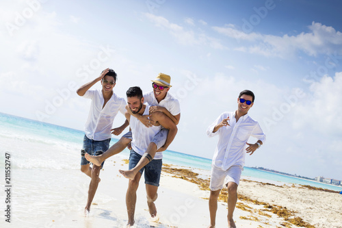 Group of gay young men photo