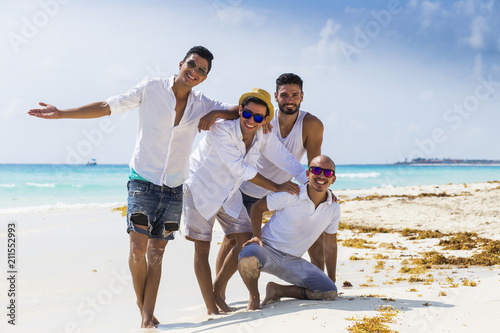 Group of gay young men photo