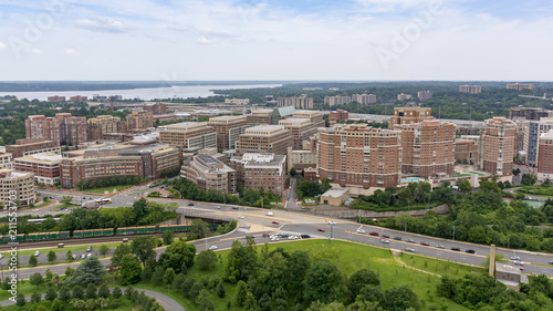 The skyline of Alexandria, Virginia, USA and surrounding areas as seen from the top of the George Washington Masonic Temple. photo
